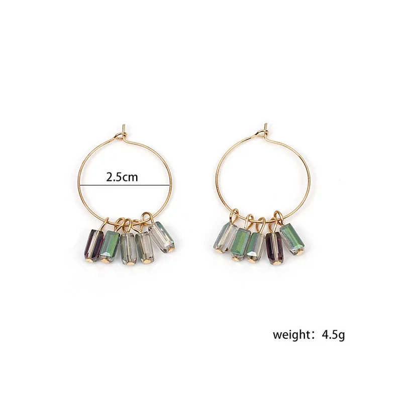 

Korean Style Handmade Crystal Charms Hoop Earrings for Women Big Round Circle Earrings Pendientes Fashion Jewelry Gift RY174