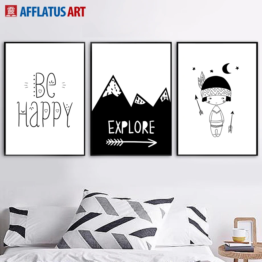 Горная палатка для мальчиков из Индии Художественная Картина на холсте