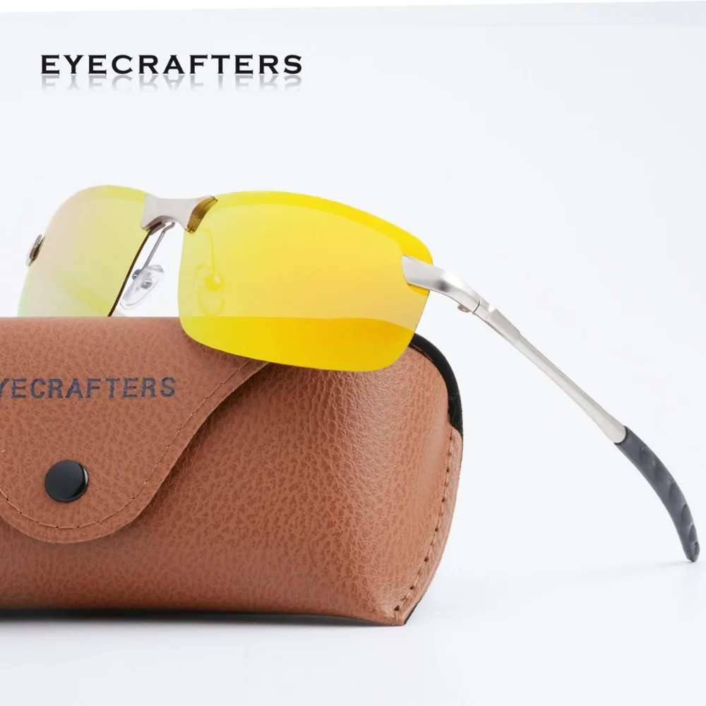 Мужские зеркальные солнцезащитные очки без оправы спортивные с поляризацией в