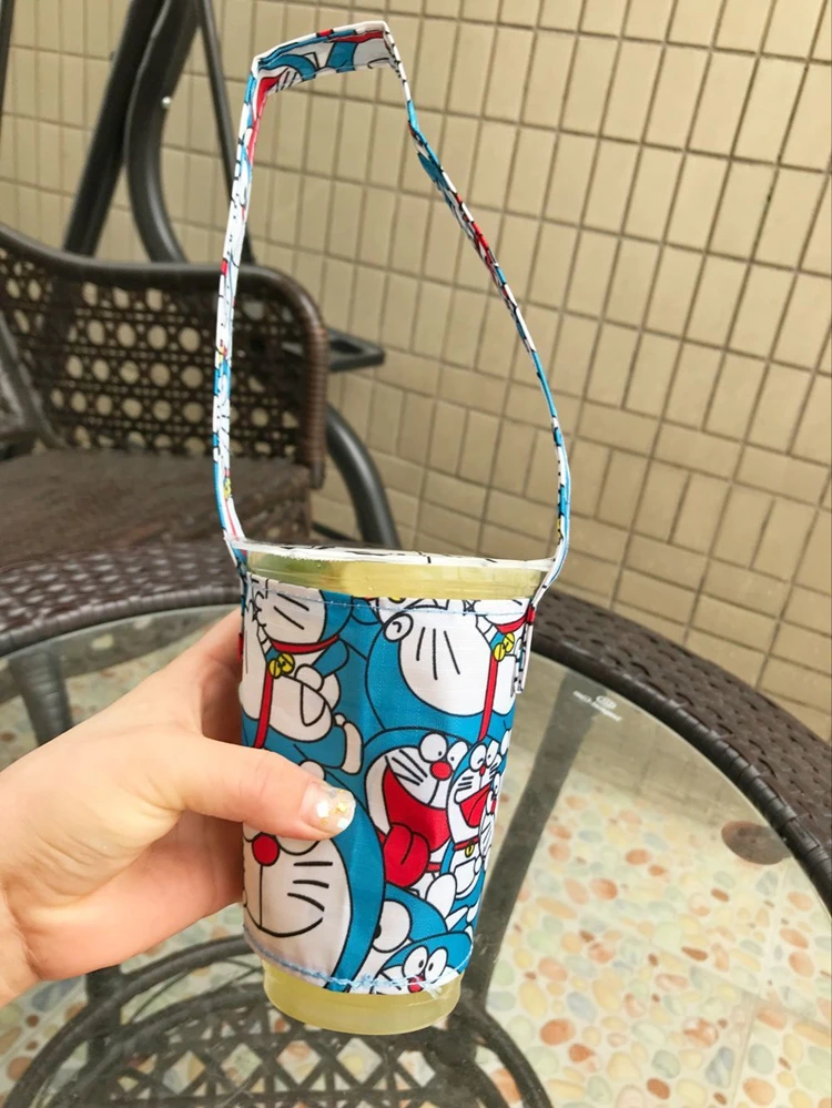 IVYYE белая собака Doraemon Модные Портативные холщовые сумки для обедов мультфильм бутылки воды чашка Сумка Tote теплый хранения для женщин девочек