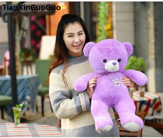 Наполненная плюшевая игрушка большой 60 см фиолетовый плюшевый мишка мягкая