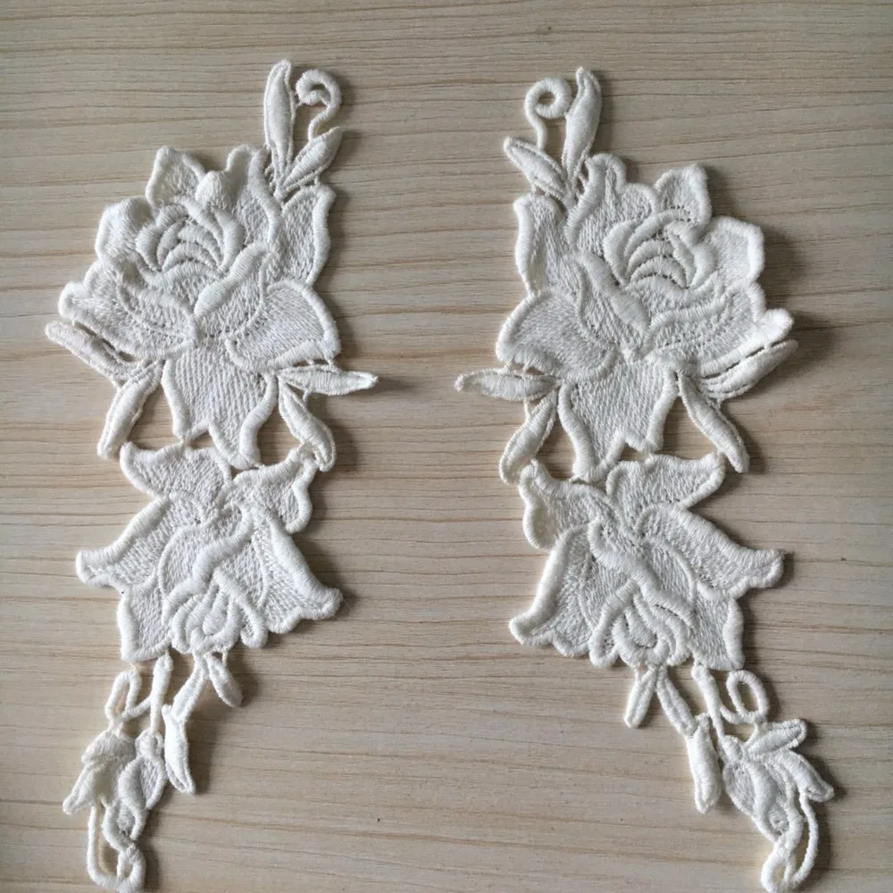 1 пара декоративный светильник из бежевого хлопка с аппликацией в виде Розы | Дом