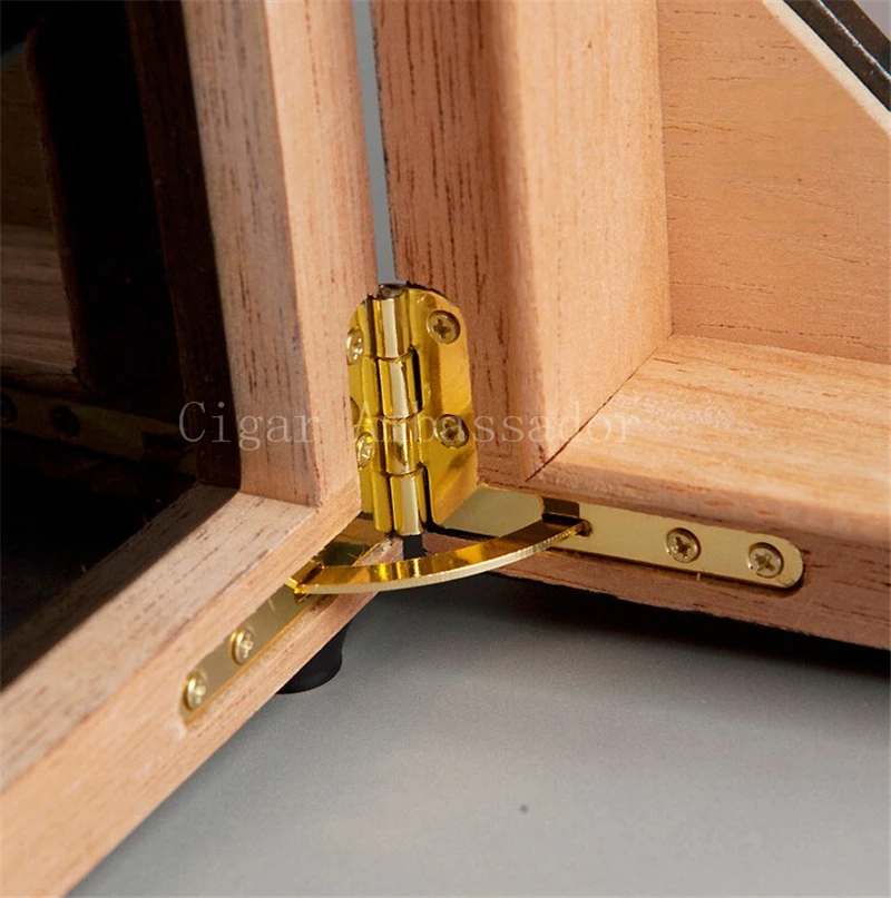 Черная Глянцевая Отделка Деревянные COHIBA хьюмидор Кабинета хранения сигар