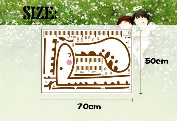 1 шт. большой размер милый мультфильм Жираф животных высота диаграммы стены