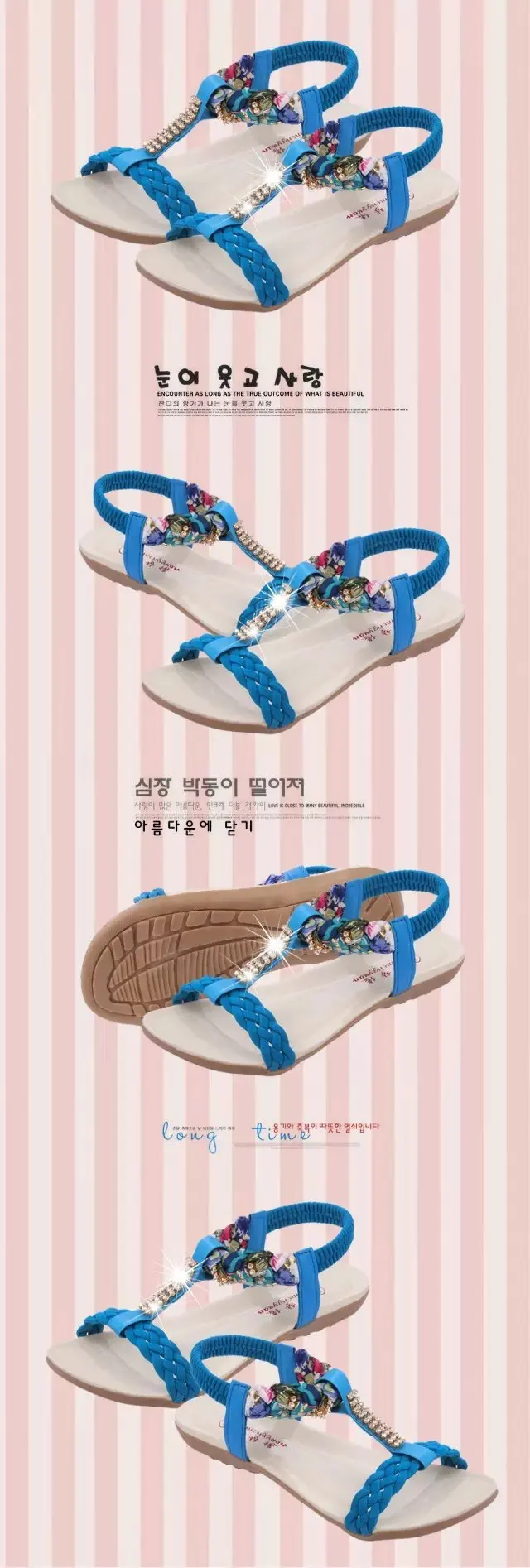 Летние женские сандалии женская обувь; летние туфли на плоской подошве Для женщин Стразы Дамская обувь модные пляжные сандалии размера плюс, женская обувь