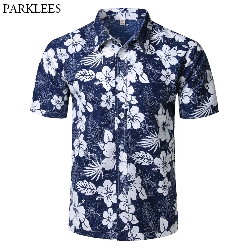Mens Summer Beach Hawaiian Shirt 2020 Brand Short Sleeve Plus Size Floral Shirts Men Casual Holiday Vacation Clothing Camisas mens beach hawaiian shirt tropical summer short sleeve shirt men brand clothing casual loose cotton shirts plus size