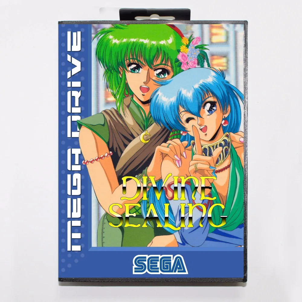 Divine уплотнения 16 бит MD карточная игра с коробку для Sega Megadrive/Genesis|divine sealing|16 bitmd game |