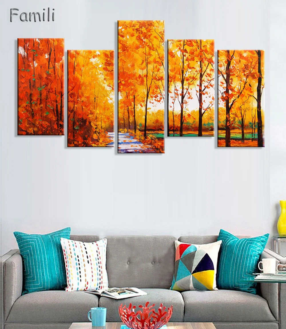 

Combined 5 Pcs/set New Landscape Wall Art Painting Prints On Canvas Abstract Flower Veins Canvas Wall Picture for BedRoom