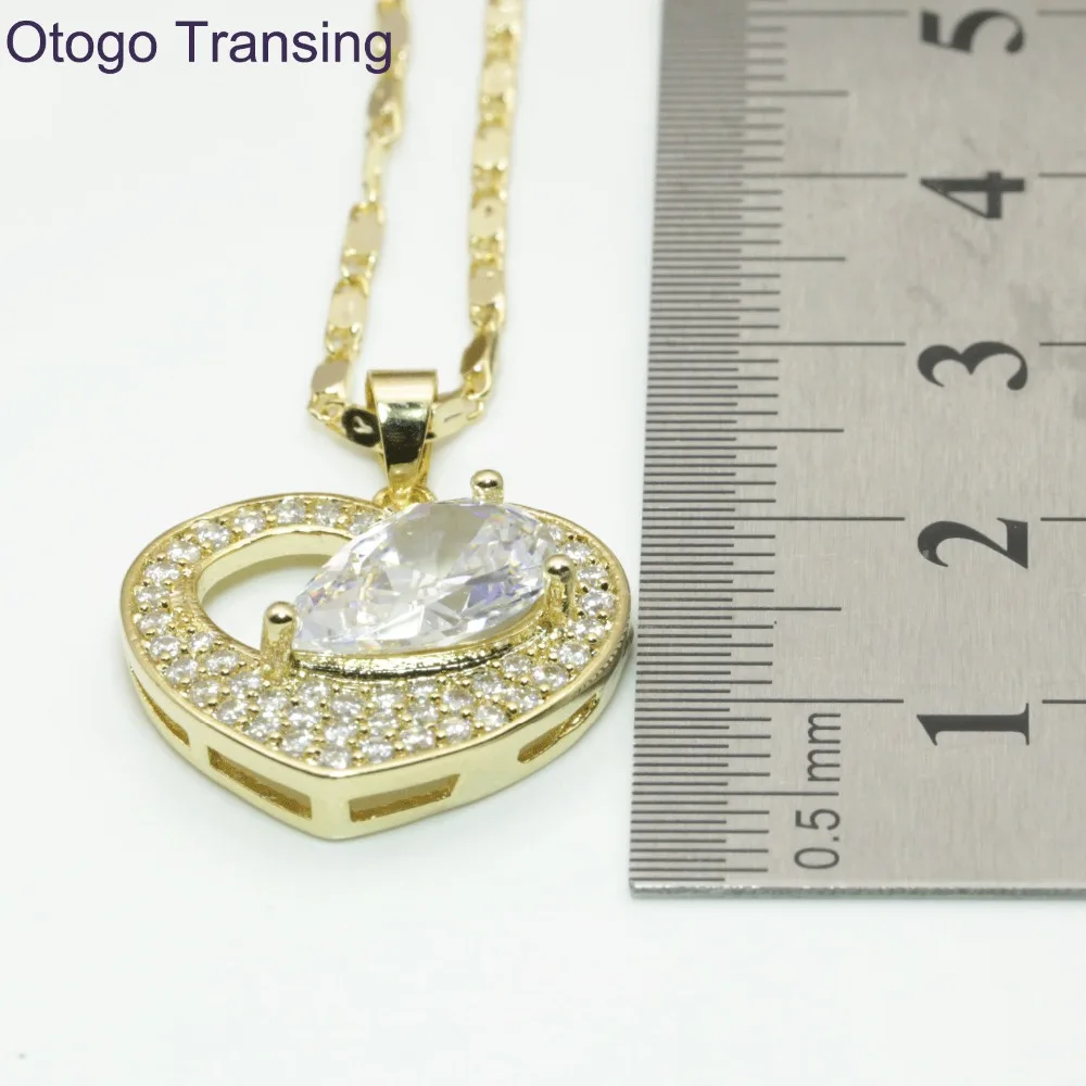 Otogo Transing Ювелирные наборы золотого цвета белый кристалл для женщин AAAA + кольцо с