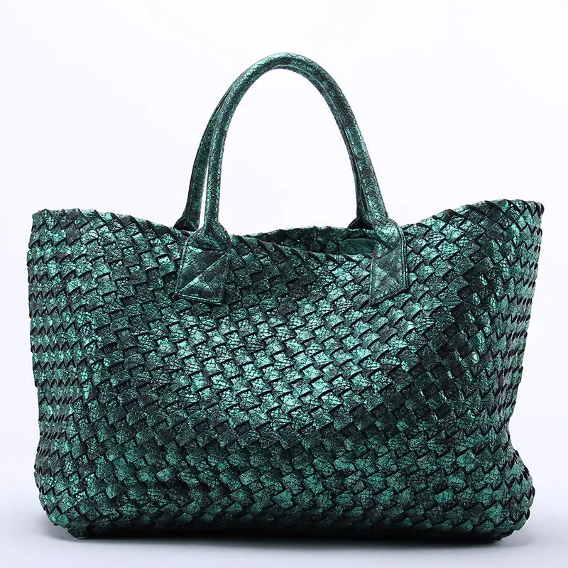 10 цветов брендовая блестящая плетеная Кожаная Сумка Хобо для вышивки крестиком