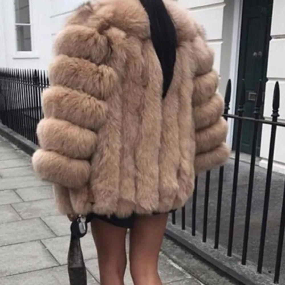 YJSFG дом женское меховое пальто зимнее теплое плюшевое известный бренд Меховая