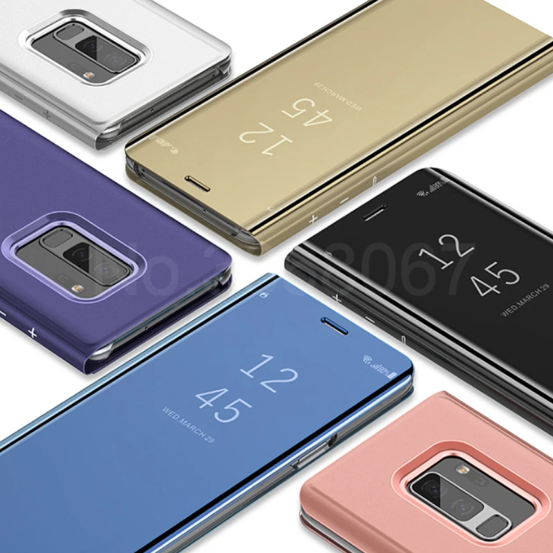 Чехол-книжка на подставке зеркальный чехол для телефона для samsung Galaxy S10 S9 S8 плюс S10E A7 A8 A6 J4 J6 плюс A6s A8s A50 A70 A90 M10 M20 чехол