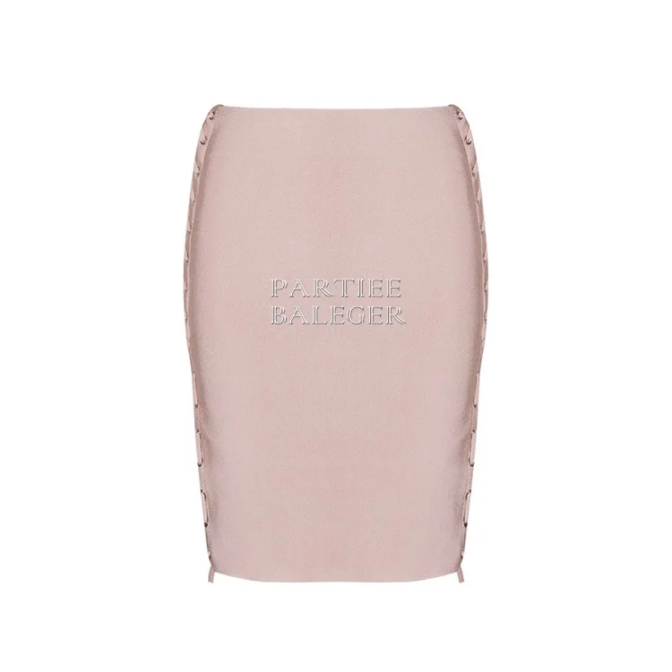 2019 Новая летняя шикарная юбка с перекрещенными лямками на шнуровке выше колена