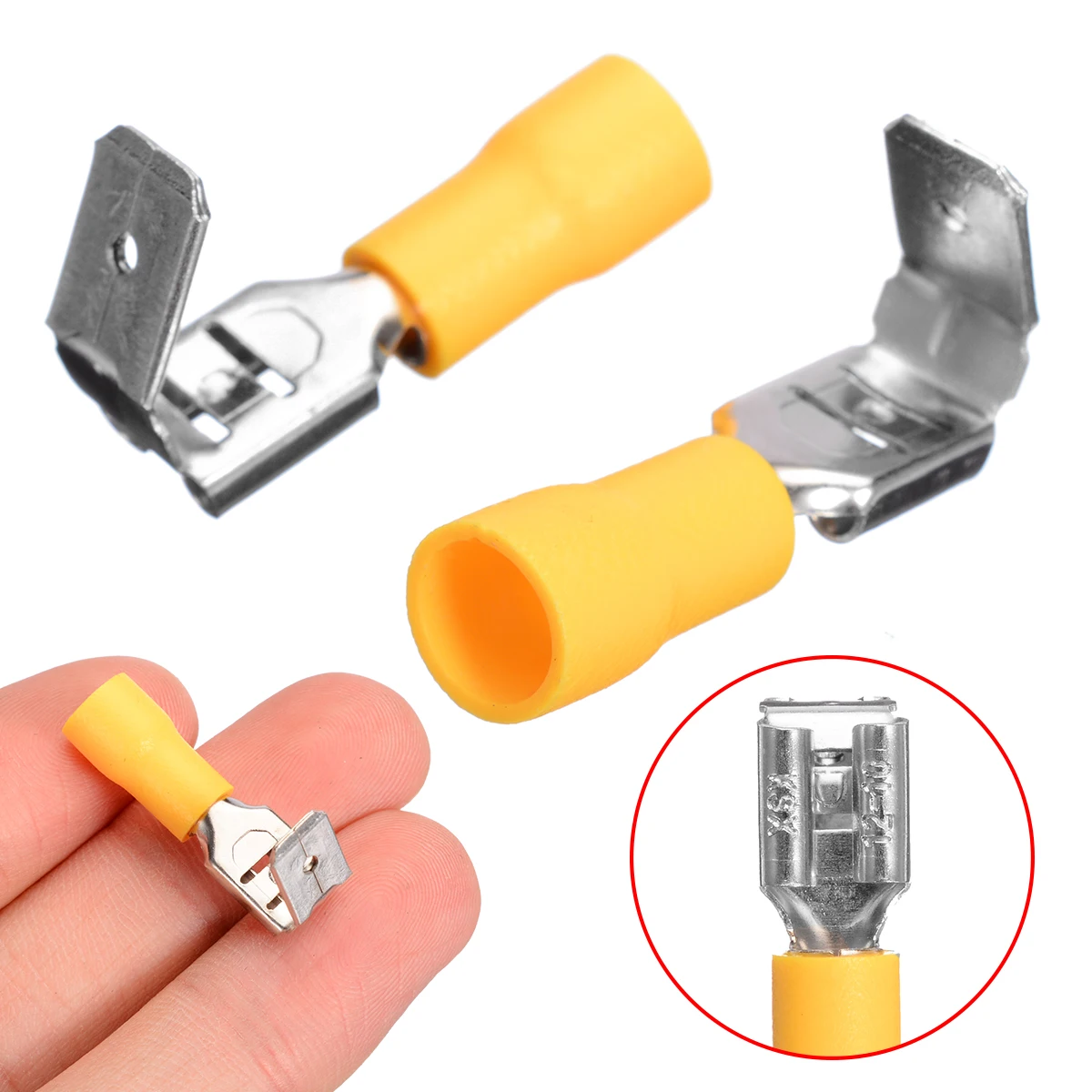 100 шт. ПВХ изоляционные контакты гнездовые и мужские обжимные клеммы 10-22AWG