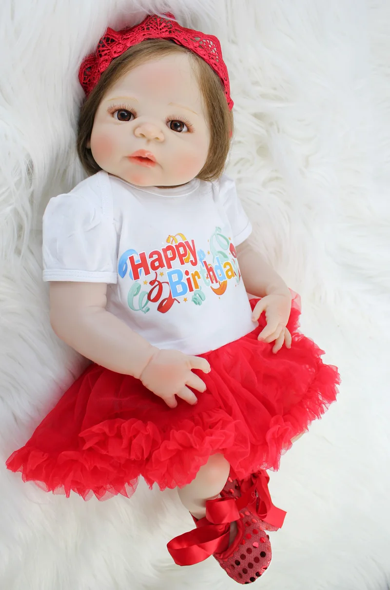 

Силиконовая кукла Reborn, 55 см, виниловая кукла для новорожденных принцесс, для маленьких девочек, Boneca, укорененные волосы, живая игрушка Bebe Bathe