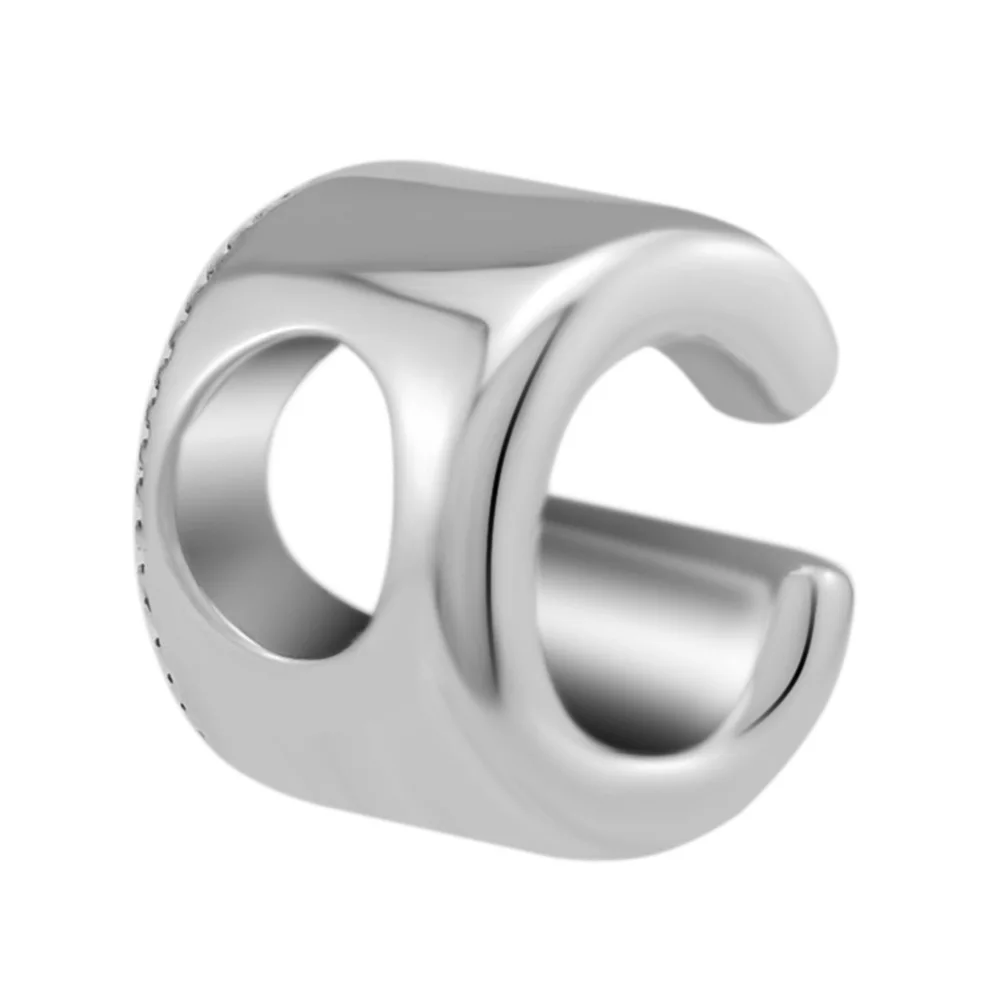 Подходит для браслета Pandora из настоящего серебра 925 пробы с буквой C kralen