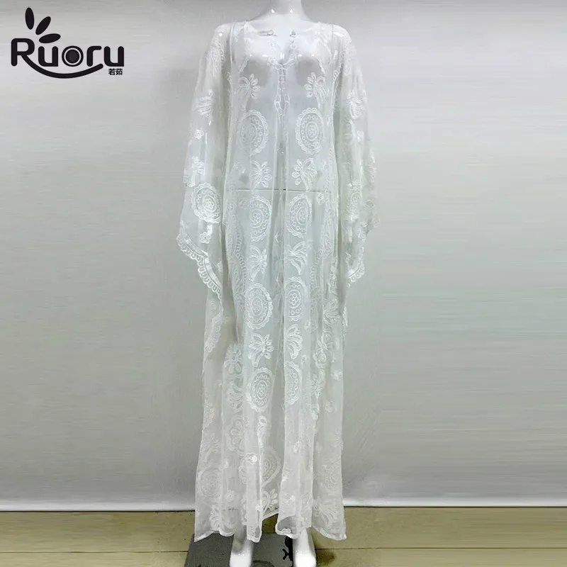 Женская прозрачная блузка Ruoru Tunics пикантная рубашка в пол кружевное вязаное