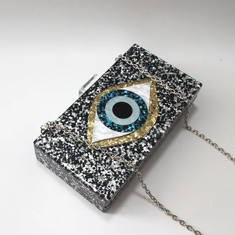 Новый Для женщин сумка бренд Модные Элегантные акрил мультфильм глаз вечерняя