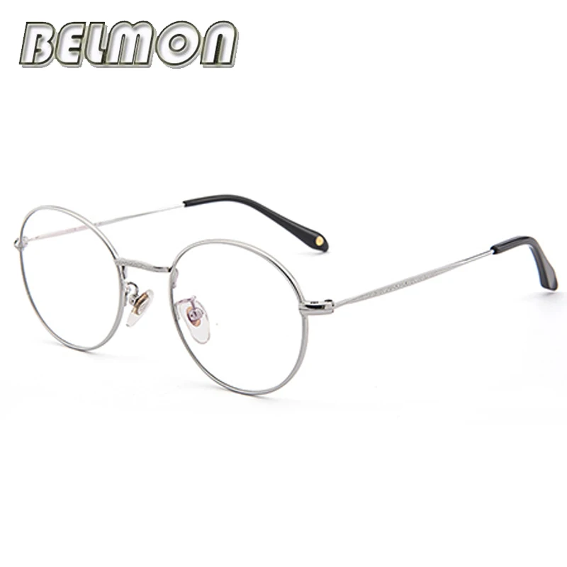 

Pure Titanium Spectacle Frame Women Vintage Round Eyeglasses Computer Optical Eye Glasses For Female Male Retro Clear Lens RS355