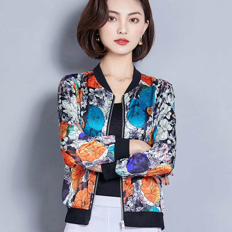 Весна-Осень 2020 Женская куртка с длинным рукавом повседневные топы принтом