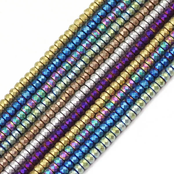 Mixed color JHNBY матовые плоские круглые черные гематиты 3 мм 200 шт натуральный камень руды 7 цветов свободные бусины ювелирные изделия браслет Изготовление DIY аксессуары - Цвет: Mixed color
