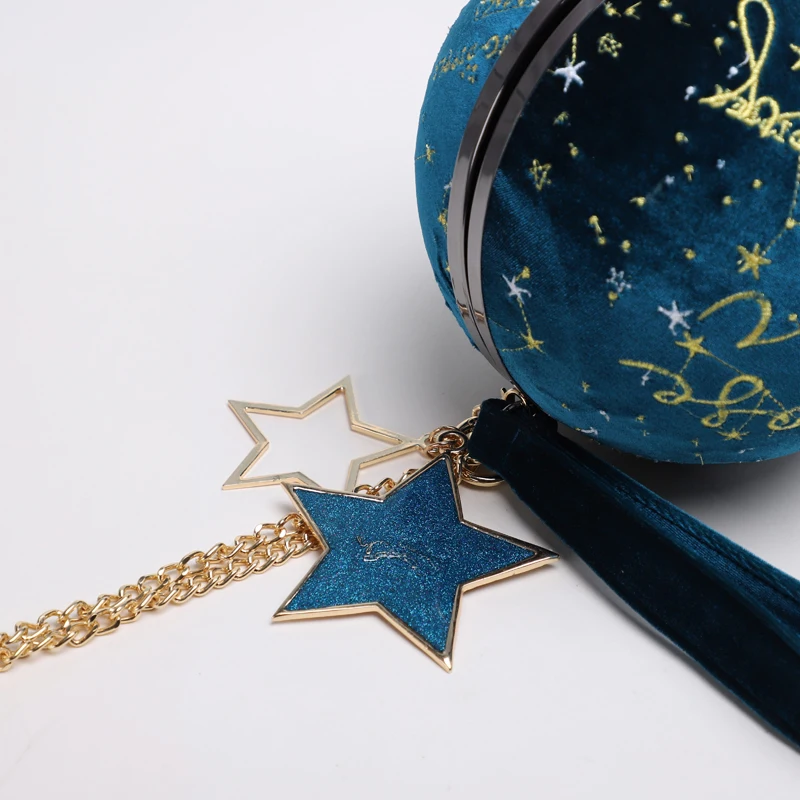 2018 Новая мода планета пакет бархат Star Ball посылка маленькое Круглый Сумка