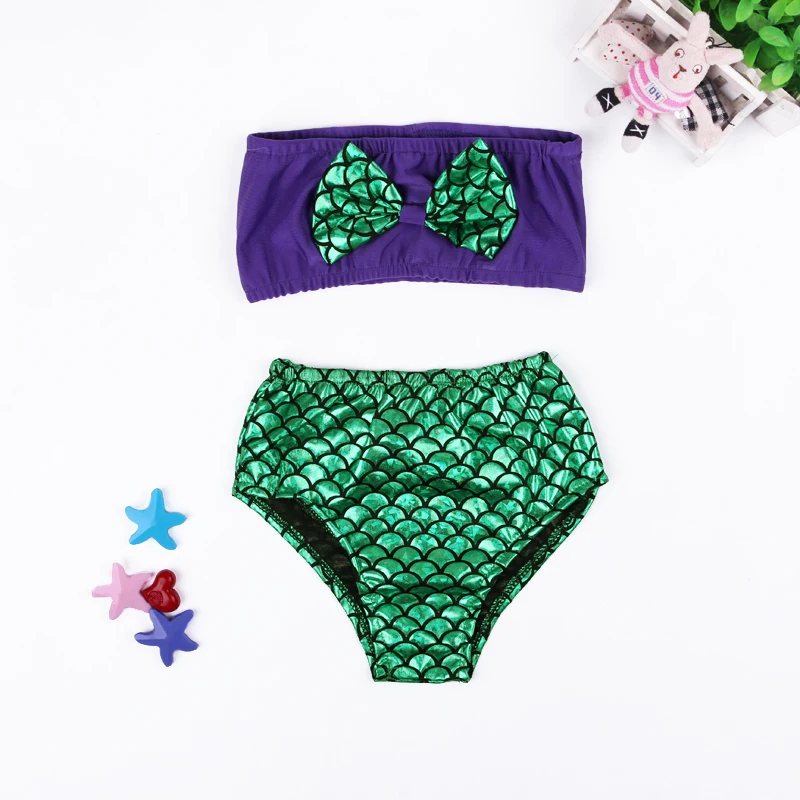 Очаровательная одежда для купания Русалочка с блестками маленьких девочек