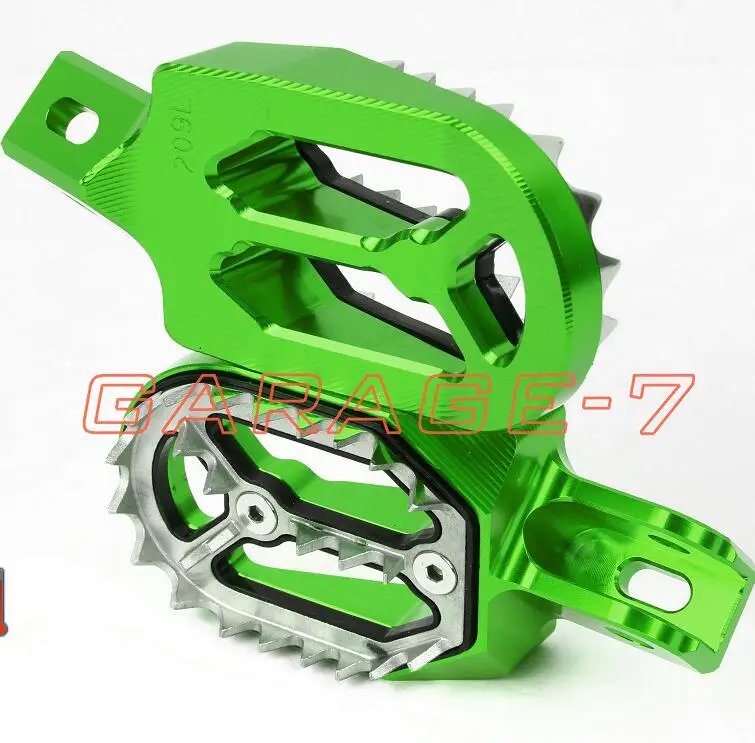 green Dirt Bike Подножки для Sherco SE250 SE450 SE510 SE 250 450 510 2010- 2013 2012 мотокросс острые зубы акулы подножки - Цвет: green