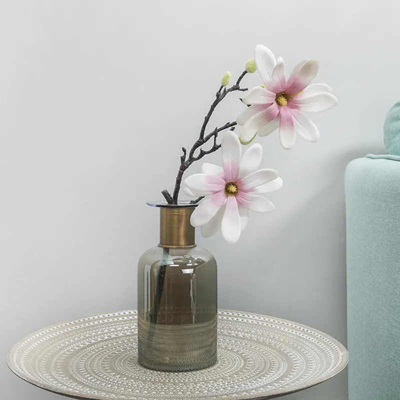 Real touch high quality Artificial Magnolia flower Home decoration simulation 3D printing color plastic flowers heads fake wedd | Дом и сад
