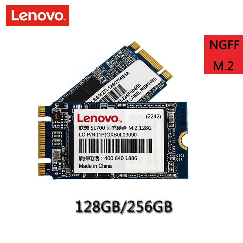 Оригинальный lenovo SSD Внутренний твердотельный диск 256 ГБ 128 жесткий NGFF M.2 2242/2280 для