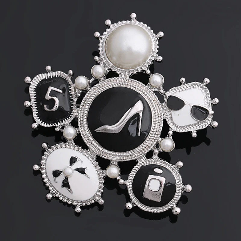 Известный дизайнер жемчужный номер 5 стильная модная Ювелирная брошь булавки для