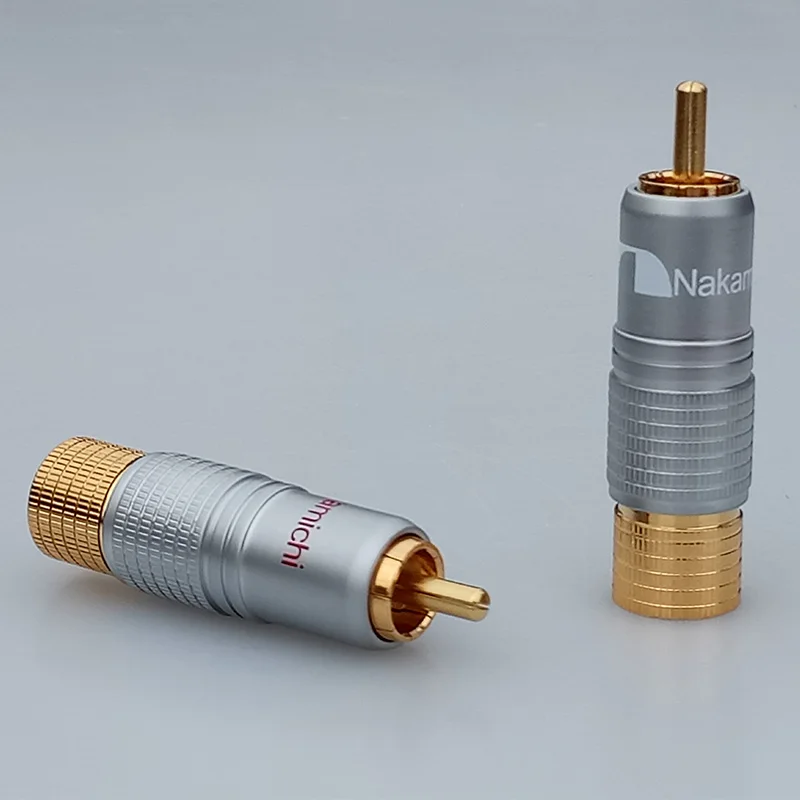 10 шт./лот разъем RCA винтового типа без припоя штекер со штекером медная
