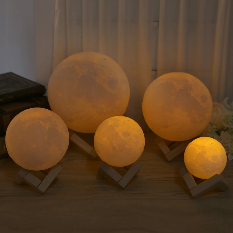 Перезаряжаемый 3D магический светодиодный светильник Luna ночник настольная лампа