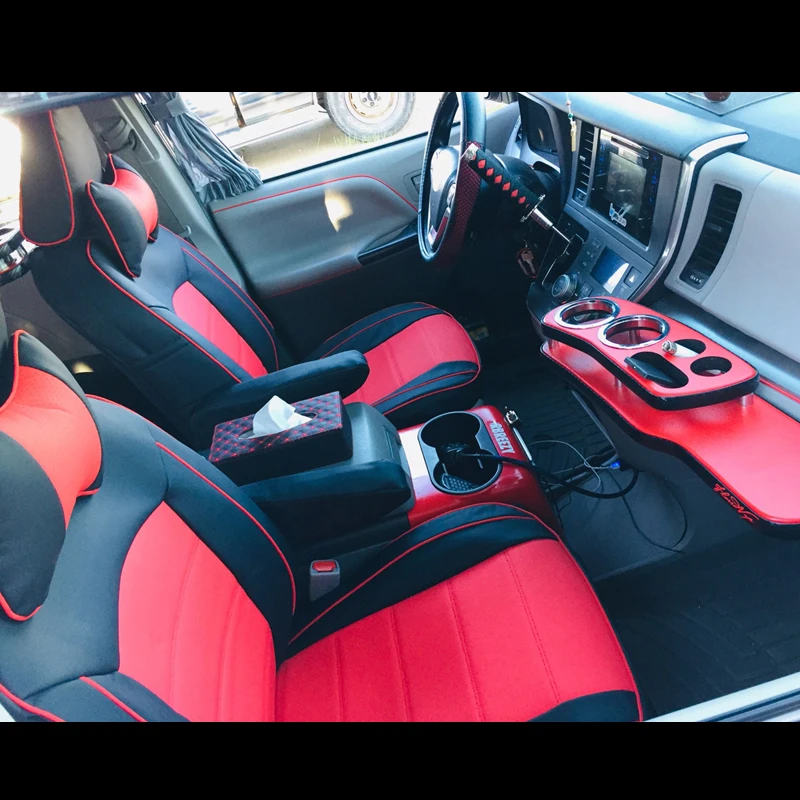 Автомобильный чехол для Toyota Sienna, чехлы для сидений, стильные чехлы для сидений, защитные чехлы из воловьей кожи, набор автомобильных аксессуаров 2004- лет