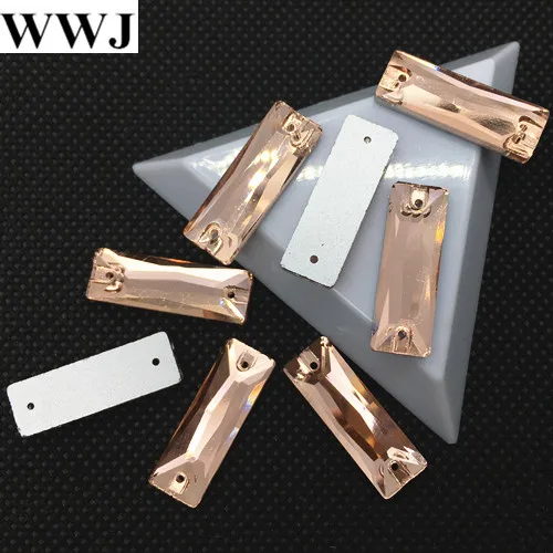 light peach Link 1 все размеры и цвета 5x15 мм, 6x18 мм, 7x21 мм, 8x24 мм, 9x27 мм космическое багет швейное стекло, кристалл, камень с 2 отверстиями - Цвет: light peach