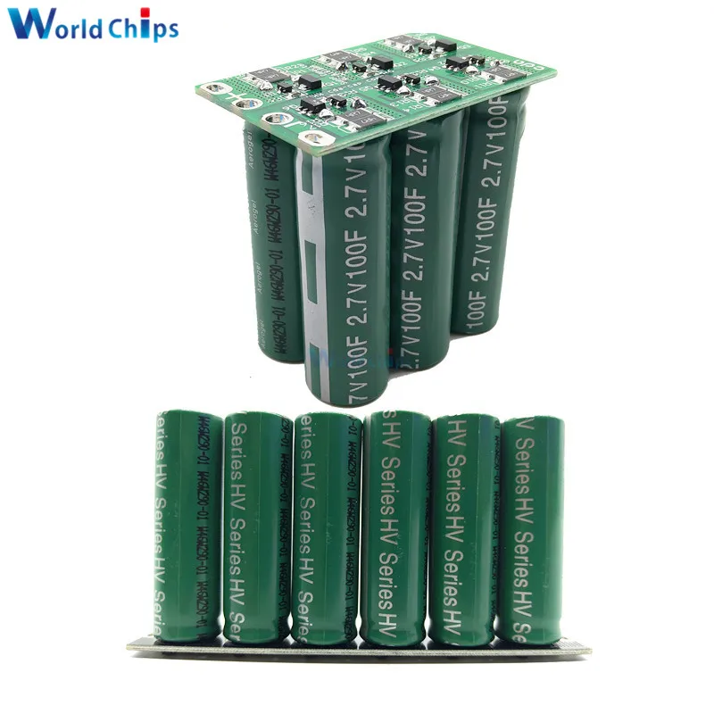 16V 16.6F Super Capacitor Automotive Rectifier 6pcs 2.7V 100F Double Row / Sigle Ultracapacitor With Protection Board Module | Электронные