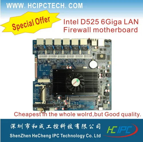 HC4 M503 1 LAN HCM52L26B Atom D525 брандмауэр Встроенная Материнская плата 6 ATOM ITX материнская