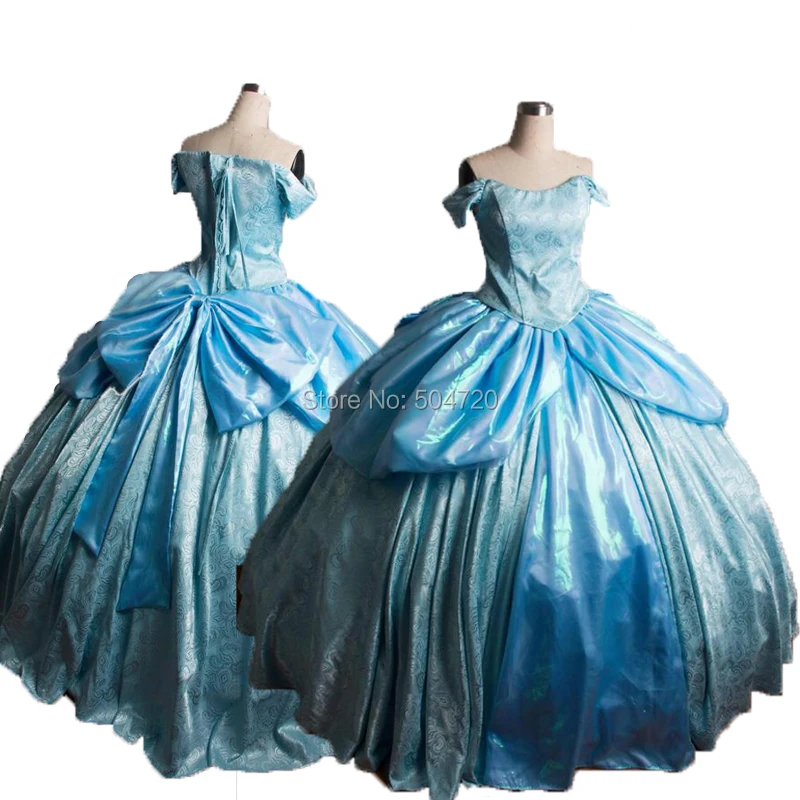 

Tailored! blue Duchess Queen Marie Antoinette Period Masquerade Theatre Civil war Gown dress HL-274