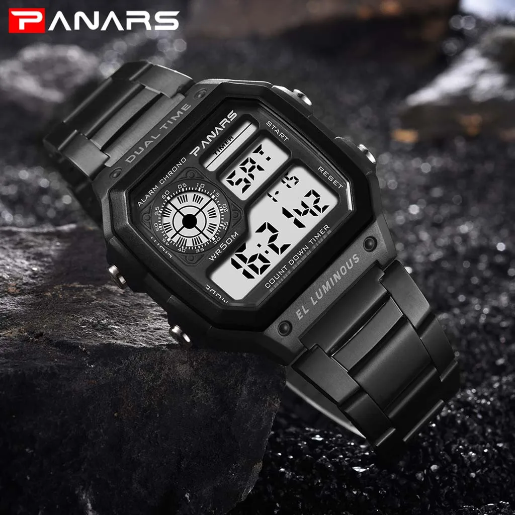 Relogio masculino мужские часы водонепроницаемый светодиодный цифровые Dual Time личности