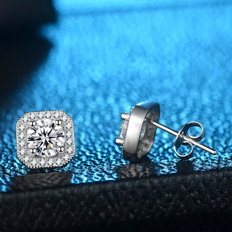 Серьги гвоздики с квадратным Цирконом для девочек|Серьги-гвоздики| |