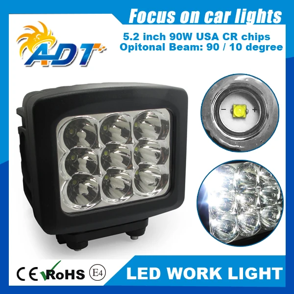 

1pcs bright white 10-30V DC 90W 9* Cr led 6000K Off-road vehicle flood lights spot lights FOR ATVs, SUV, truck