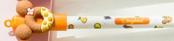 Orange 1 шт стирающиеся ручки мультяшный милый маленький медведь печенье чернила синяя Волшебная гелевая ручка для офиса канцелярские принадлежности для студентов - Цвет: Orange