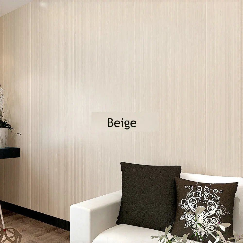 Glitter Wallpaper Stripe Solid Flocking Wallcovering Plain Wall Paper Rolo for Kids Bedroom Home Decor Adesivo de parede White w |