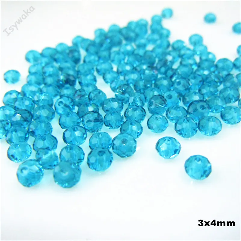 Green Blue Isywaka Сияющий Золотой Цвет 3*4 мм 145 шт Rondelle Австрийские граненые Хрустальные стеклянные бусины Свободные разделительные бусины для изготовления ювелирных изделий - Цвет: Green Blue