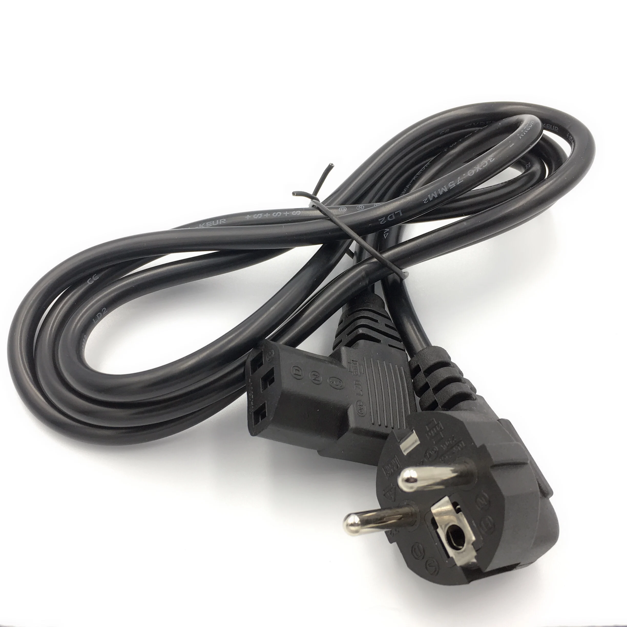 5FT C13 IEC чайник 90 правый угол градусов к европейским 2 контактный круглый AC EU Plug