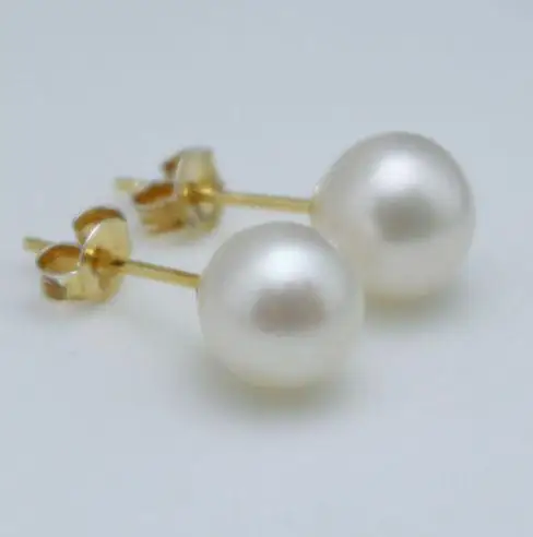 Круглые серьги из пресноводного жемчуга AAA 7 8 мм|earrings jewelry stand|earring goldenjewelry mannequin |