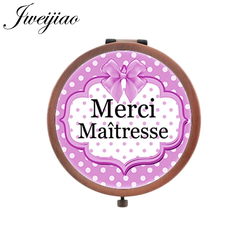 JWEIJIAO Merci Maitresse Брендовое компактное зеркало красота здоровье французская буква ручное зеркало маленькие зеркала для женщин CT290 - Цвет: CT301