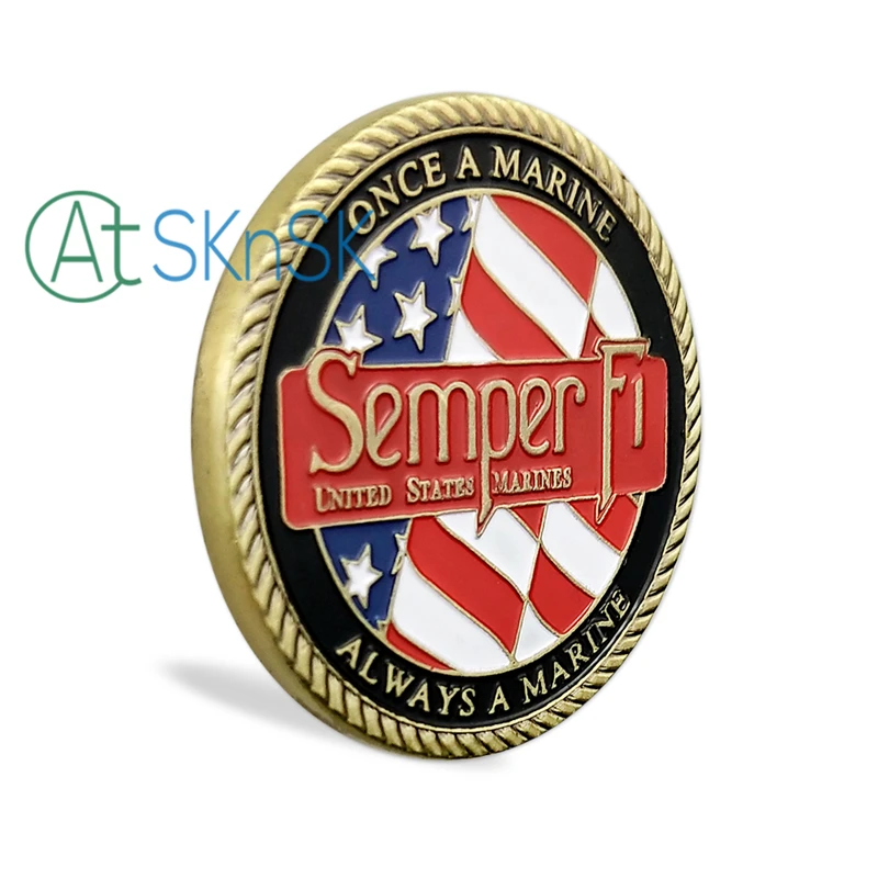 1 шт. монеты морской корпус США USMC Semper fideis один раз флот|Безвалютные монеты| |