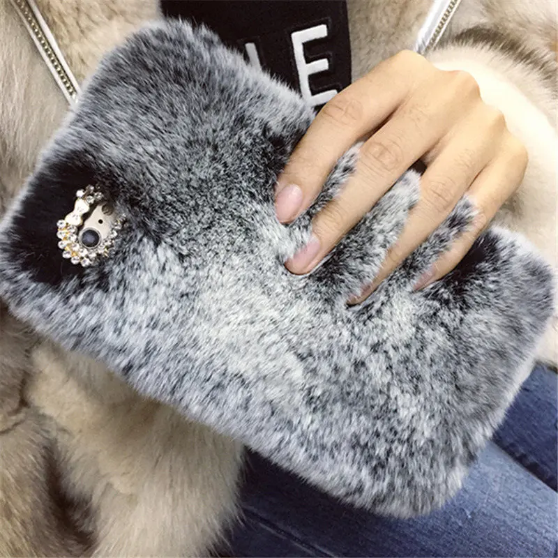 For Samsung S7 S6 edge S8 S9 S10 PLUS Lite Note5 8 9 edition Cute Bunny Fluffy Rabbit Ears Warm Hairy Fur phone Case Cover |