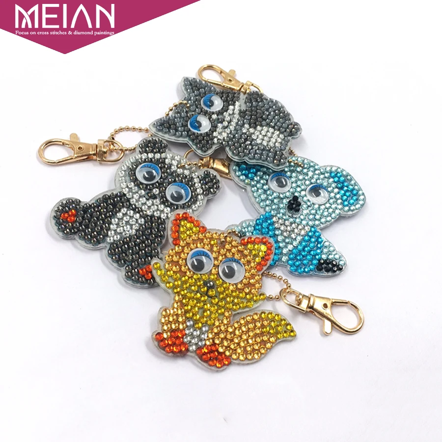Meian DIY полная дрель Бриллиантовая живопись брелок мультяшный животные Женский